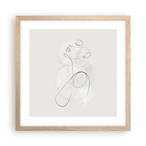 Plakat i ramme af lyst egetræ - Spiralen af skønhed - 40x40 cm
