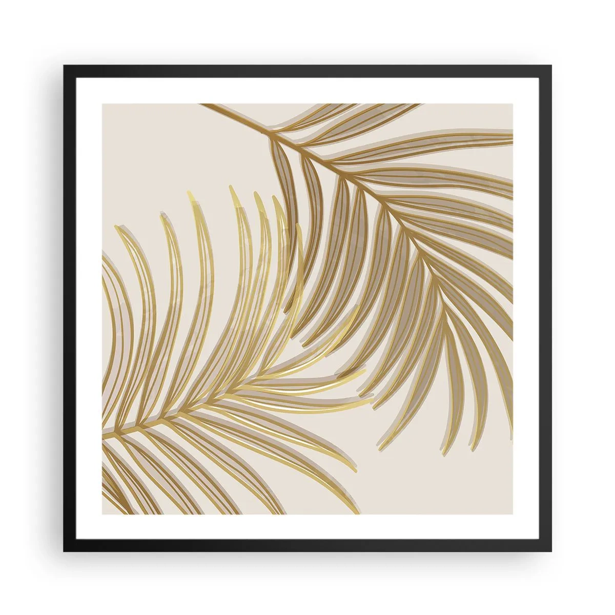 Plakat i sort ramme - Gylden palme! - 60x60 cm