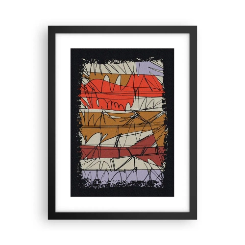Plakat i sort ramme - Spontan komposition - 30x40 cm
