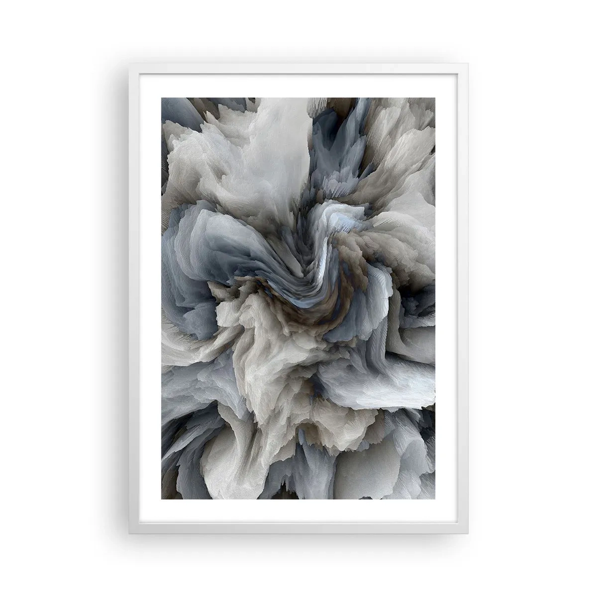 Plakat i hvid ramme - Sten og blomst - 50x70 cm