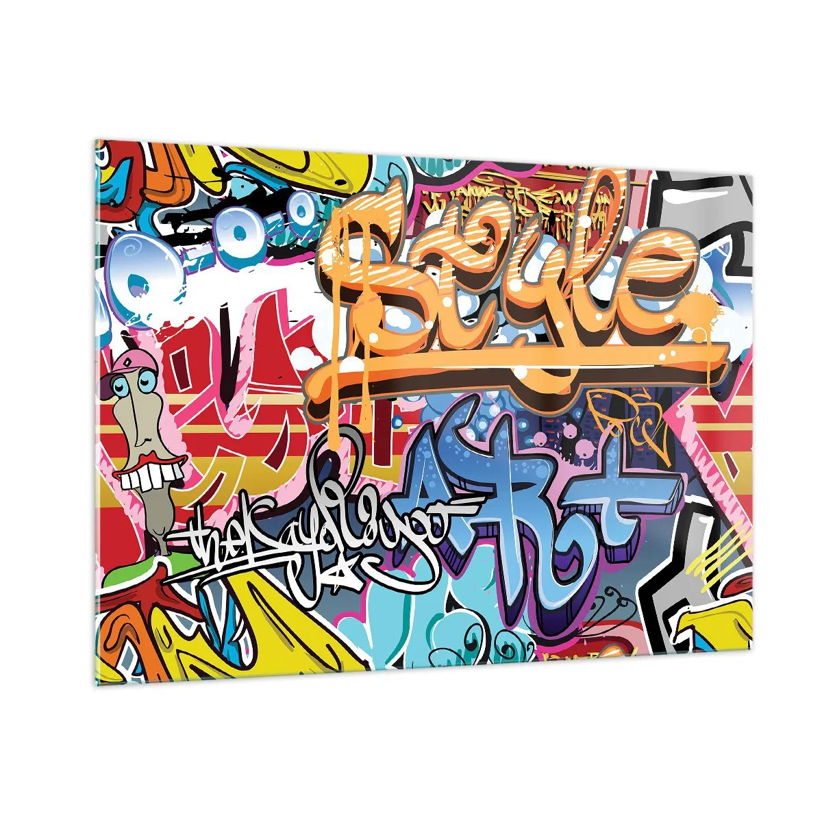 Billede på glas - Vægmalerier, vægmalerier, vægmalerier.... - 100x70 cm