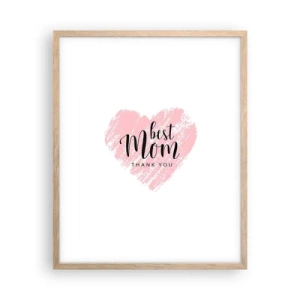 Plakat i ramme af lyst egetræ - Altid det rette øjeblik - 40x50 cm