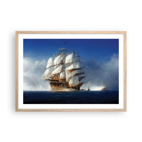 Plakat i ramme af lyst egetræ - Den store herlighed! - 70x50 cm