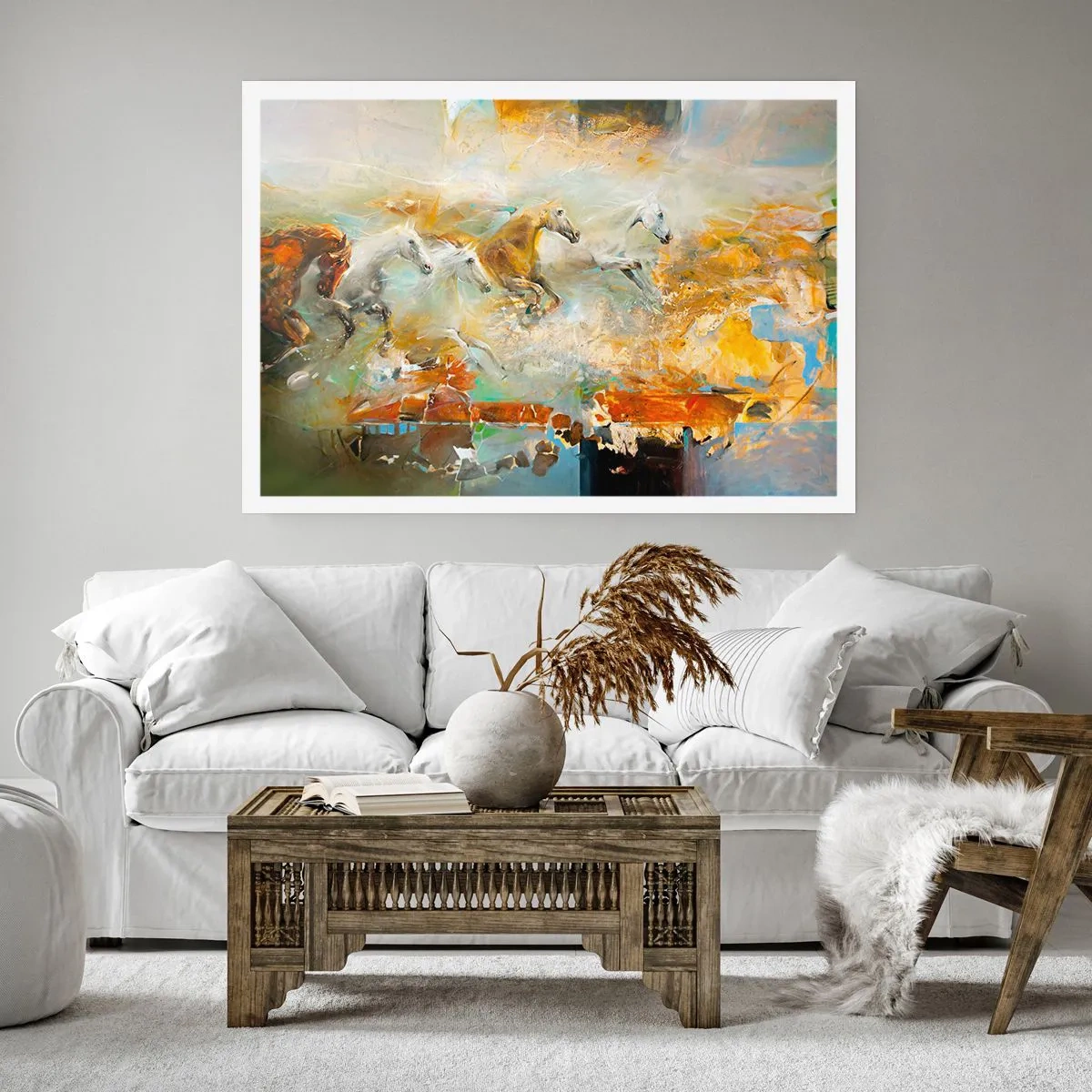 Plakat - Galopperer gennem lyset - 100x70 cm