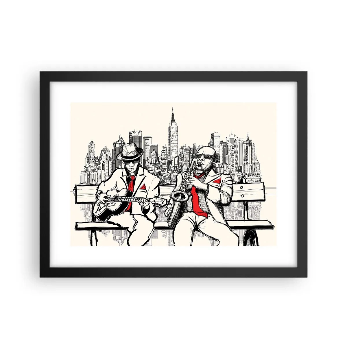 Plakat i sort ramme - New York improvisation - 40x30 cm