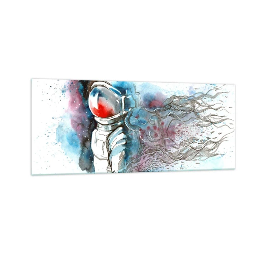 Billede på glas - Alene med kosmos - 100x40 cm