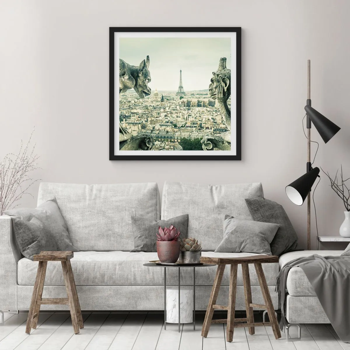 Plakat i sort ramme - Parisisk chat - 30x30 cm