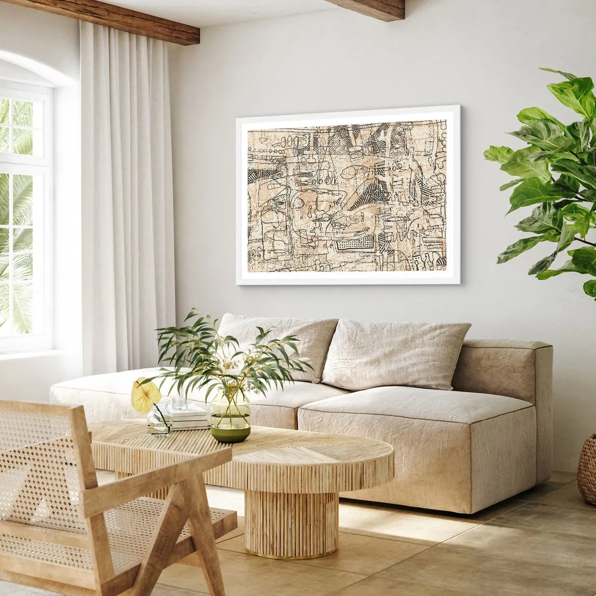 Plakat i hvid ramme - Venter på at blive afkodet - 100x70 cm