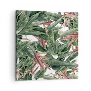 Lærredstryk - Billede på lærred - Smaragd- og syrenbuskads - 50x50 cm