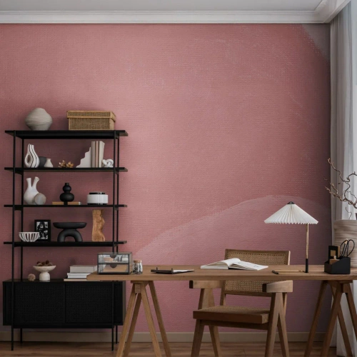 Fototapet Selvklæbende Deluxe Sticker - Organisk komposition i pink - Pastel, Former, Minimalistisk - 250x175 cm