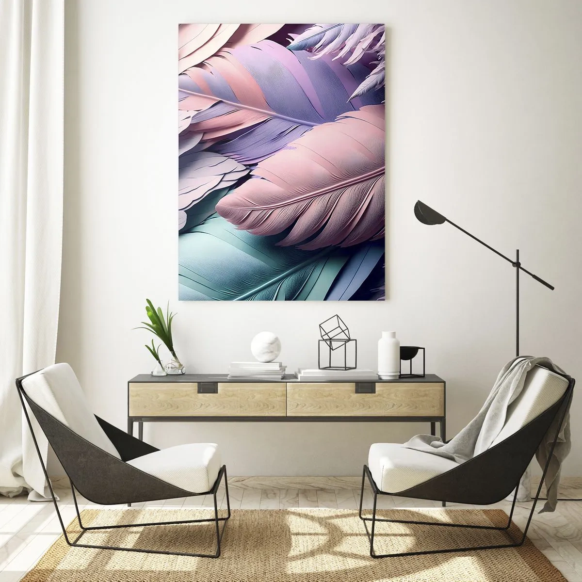 Billede på glas - Chik fugl - 50x70 cm