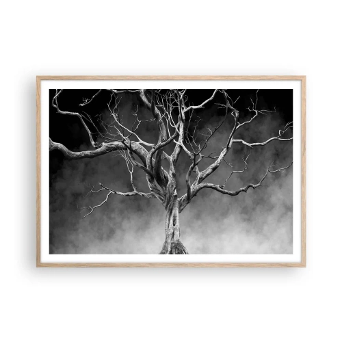 Plakat i ramme af lyst egetræ - Primær og hellig - 100x70 cm