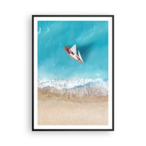 Plakat i sort ramme - På grænsen mellem blå og guld - 70x100 cm