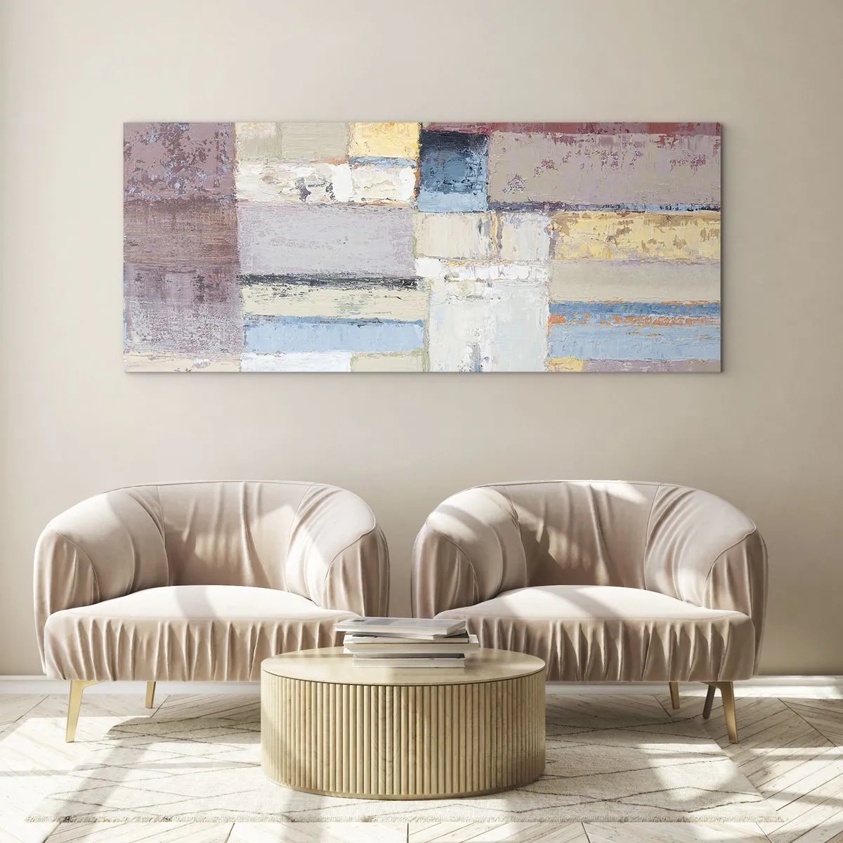 Billede på glas - Geometriens ro - 140x50 cm