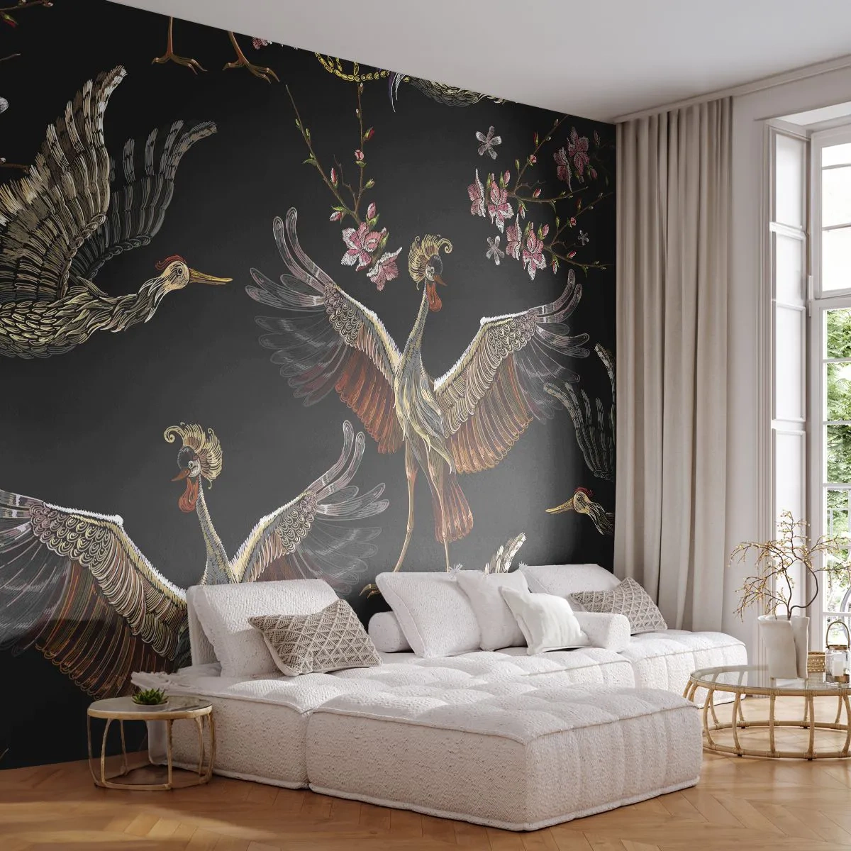 Fototapet Premium Sand - Eventyrlig fugl - Abstraktion, Fugl, Grafik - 500x350 cm