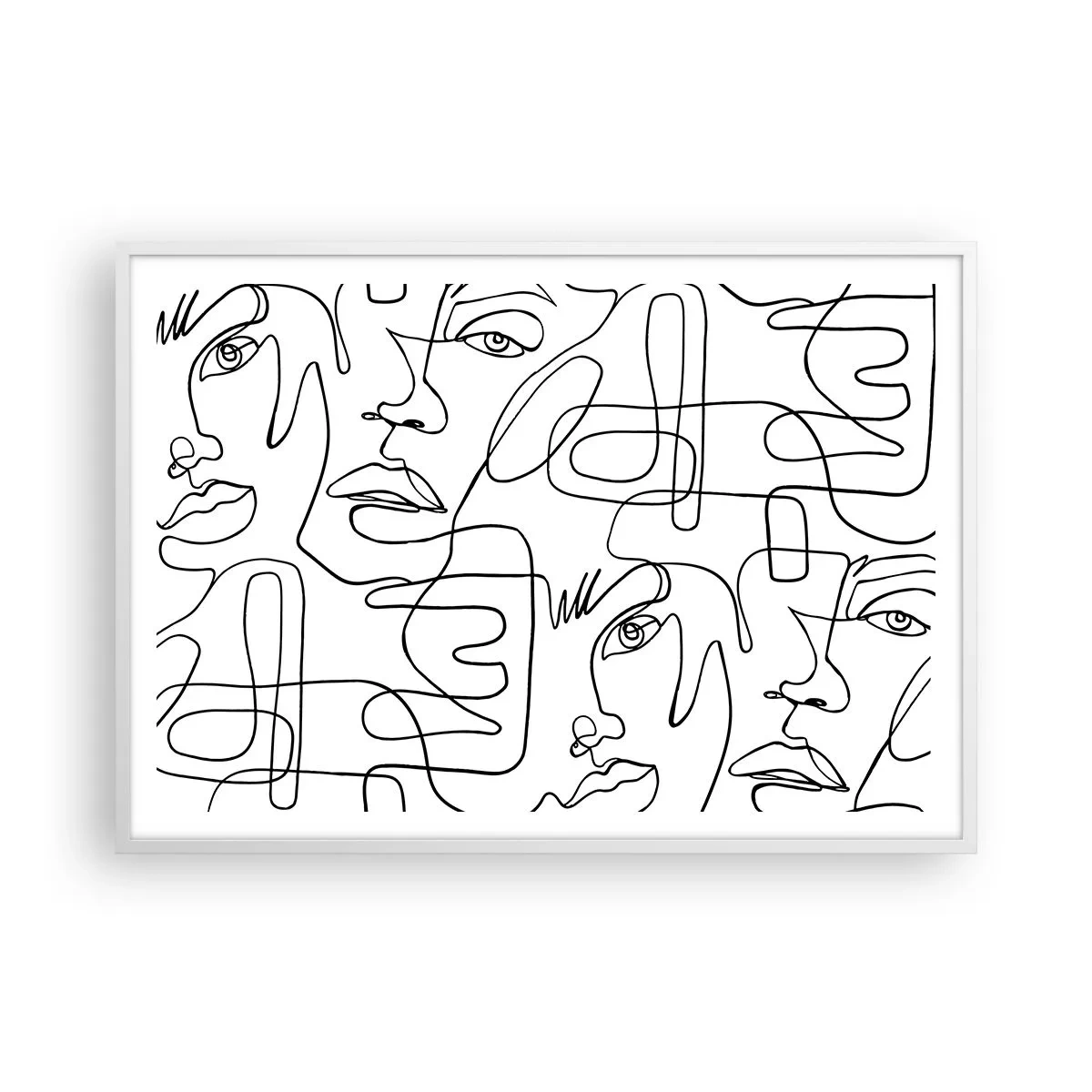 Plakat i hvid ramme - I sammenfiltrede følelser - 100x70 cm