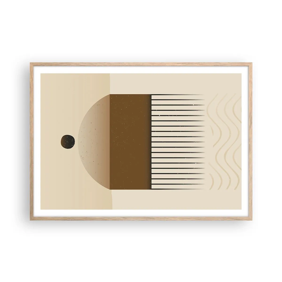 Plakat i ramme af lyst egetræ - Forskellige stater - 100x70 cm