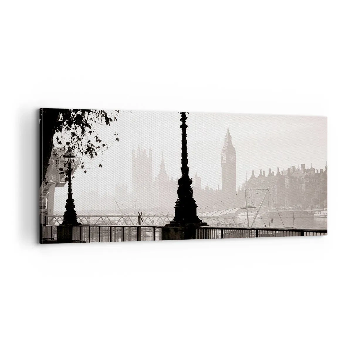 Lærredstryk - Billede på lærred - London morgen - 100x40 cm