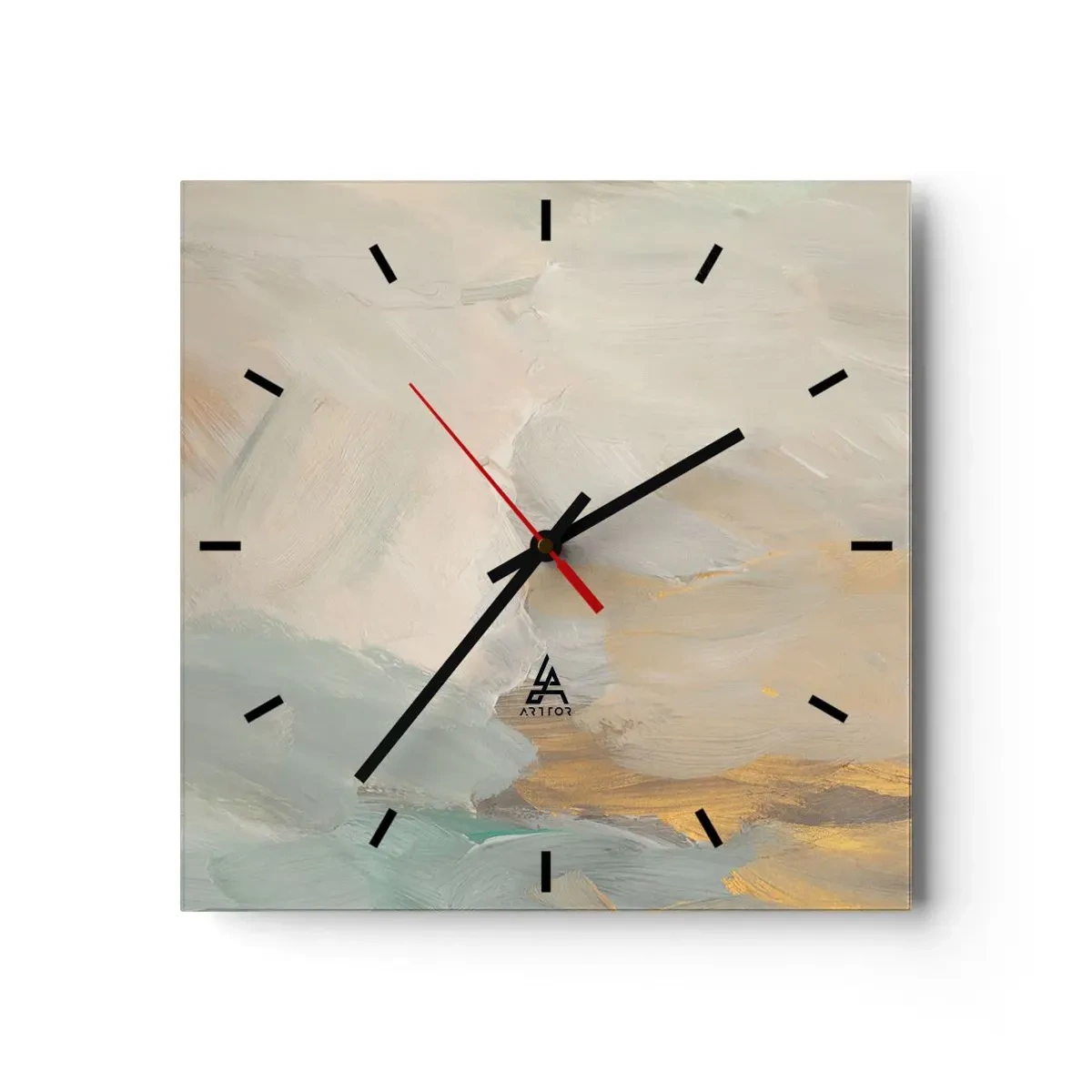 Vægur, Uret - Abstraktion - blidhedens land - 40x40 cm