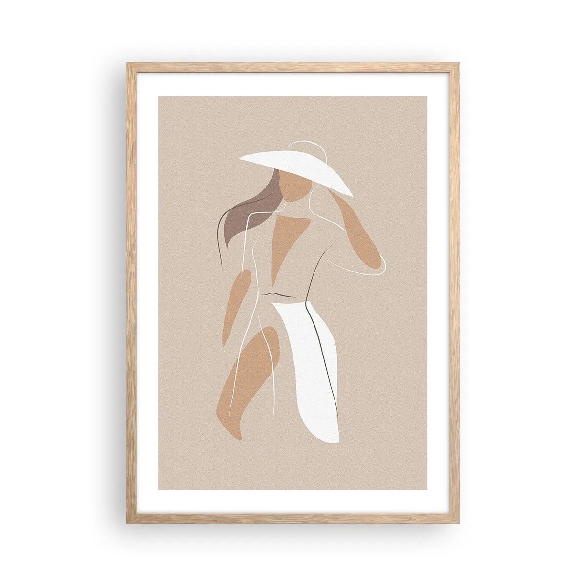 Plakat i ramme af lyst egetræ - Mode er sjovt - 50x70 cm