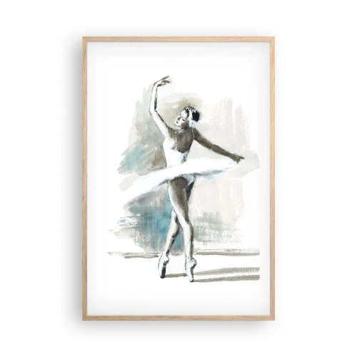 Plakat i ramme af lyst egetræ - Fortryllet til en svane - 61x91 cm