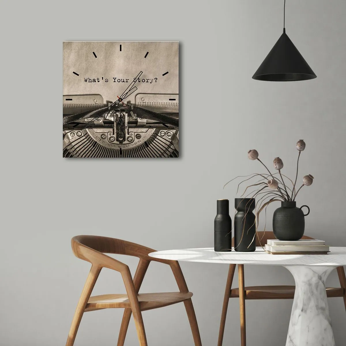 Vægur, Uret - Fortæl mig - 30x30 cm