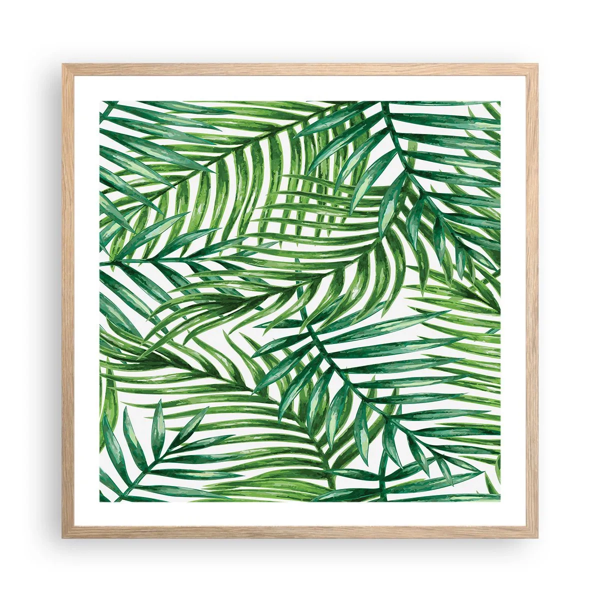Plakat i ramme af lyst egetræ - Under det grønne baldakin - 60x60 cm