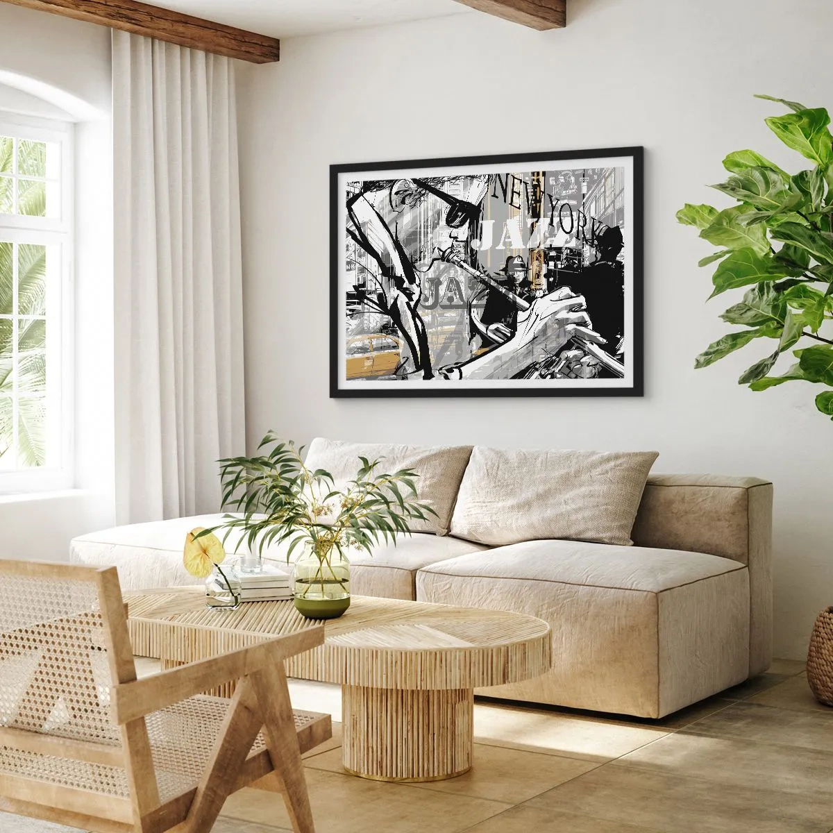 Plakat i sort ramme - Til New Yorks rytme - 100x70 cm