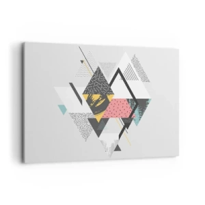 Lærredstryk - Billede på lærred - Variation af trekanter og rhomber - 100x70 cm