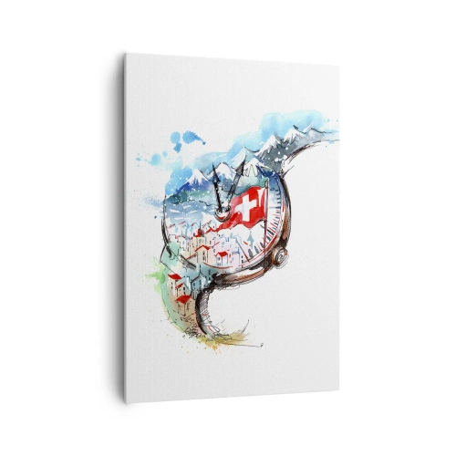 Lærredstryk - Billede på lærred - Schweiz' ånd - 70x100 cm