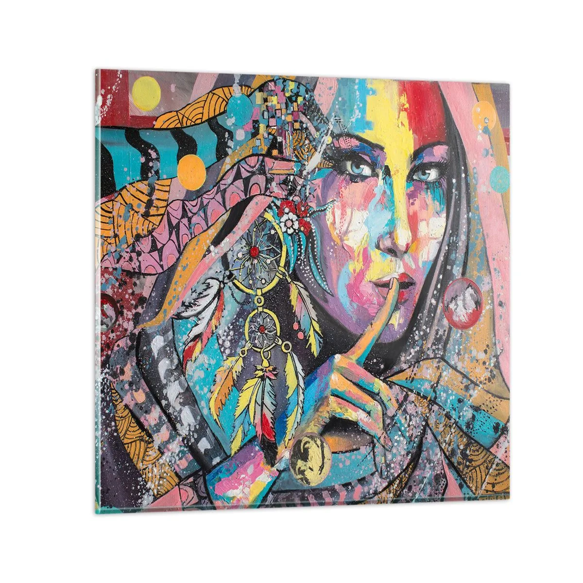 Billede på glas - Vær tavs, indtil du forstår - 50x50 cm