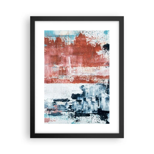 Plakat i sort ramme - Abstrakt halvt og halvt - 30x40 cm