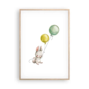 Plakat i ramme af lyst egetræ - Jeg vil også anbefale den! - 70x100 cm