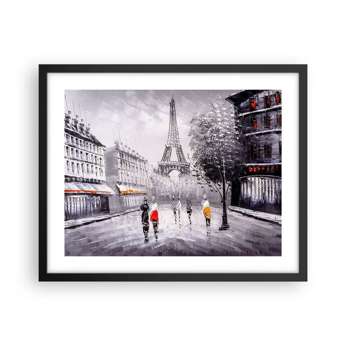 Plakat i sort ramme - En parisisk spadseretur - 50x40 cm