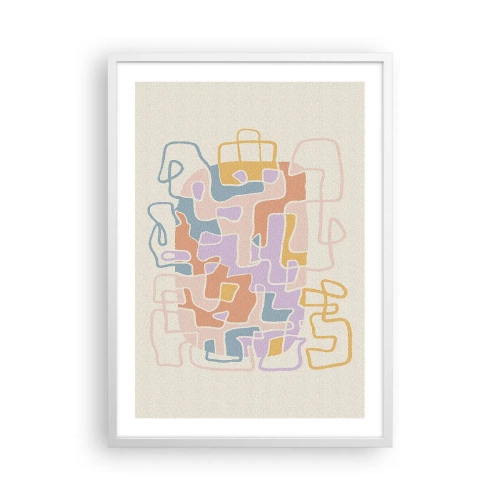 Plakat i hvid ramme - Labyrint - et glædeligt eventyr - 50x70 cm