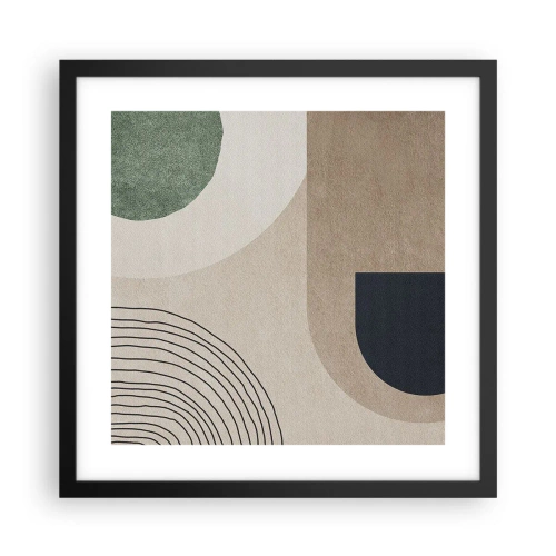 Plakat i sort ramme - Blidheden i en oval - 40x40 cm