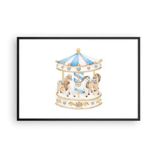 Plakat i sort ramme - Sød barndom - 91x61 cm