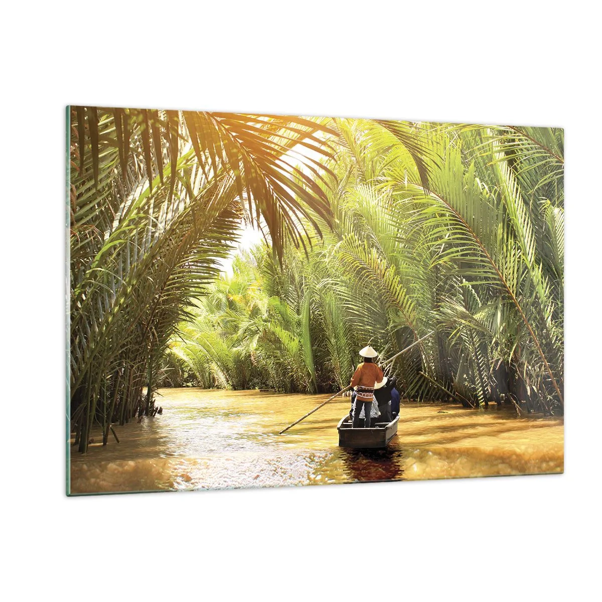 Billede på glas - Palmeslugten - 120x80 cm