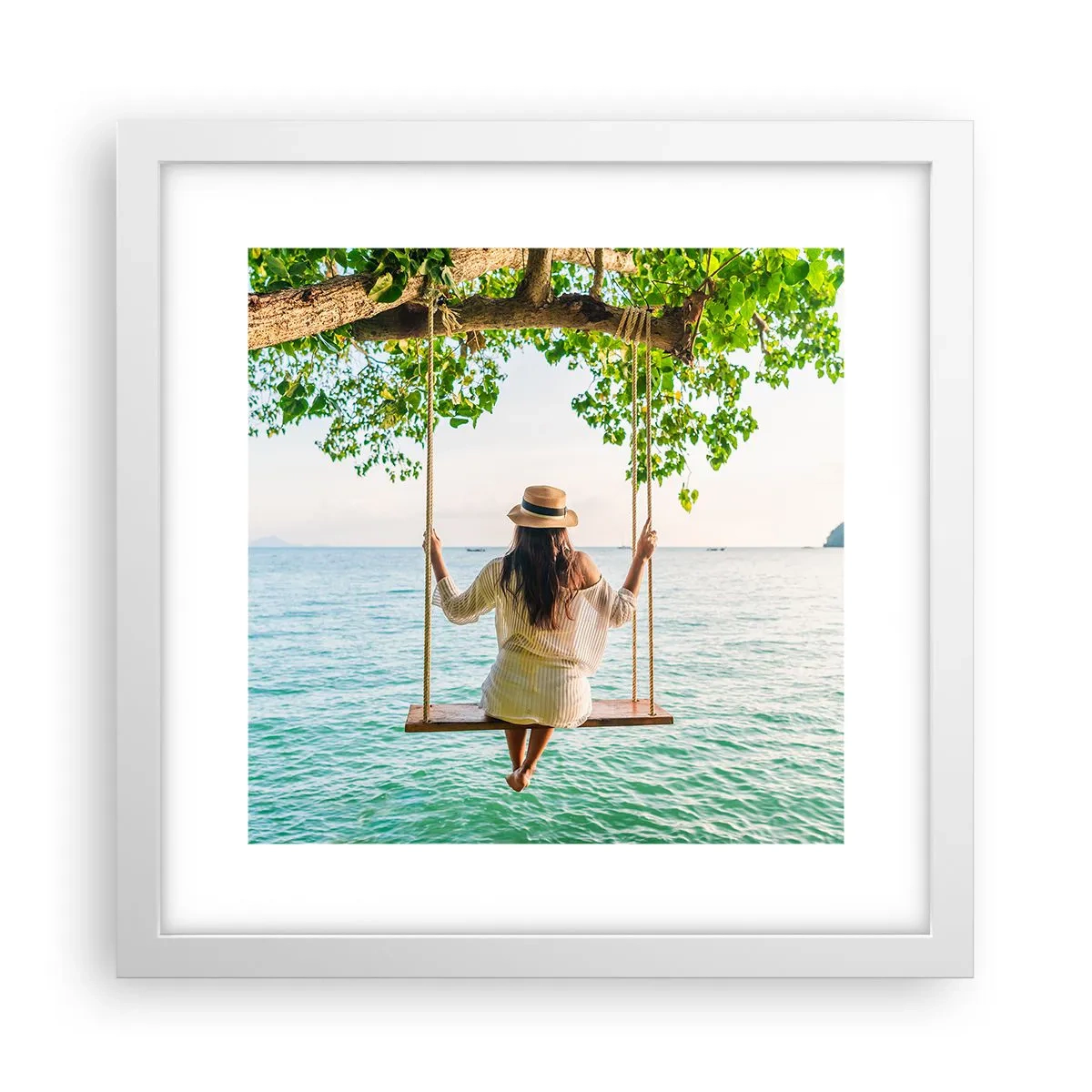 Plakat i hvid ramme - Livet er smukt - 30x30 cm