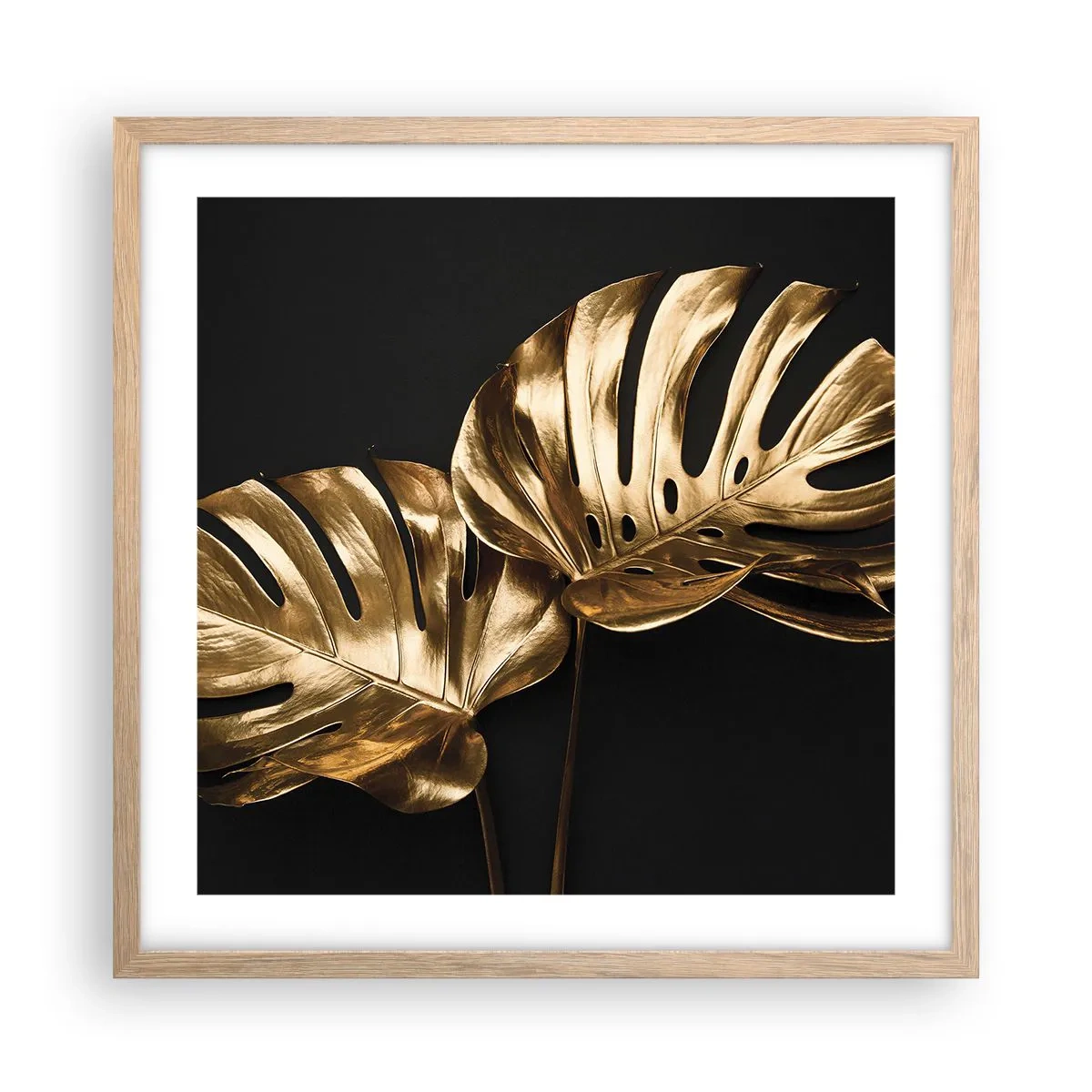 Plakat i ramme af lyst egetræ - Naturens skatte - 50x50 cm