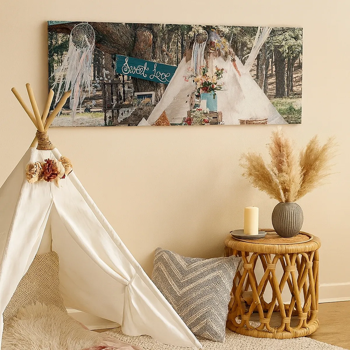 Lærredstryk - Billede på lærred - Make love… - 30x30 cm