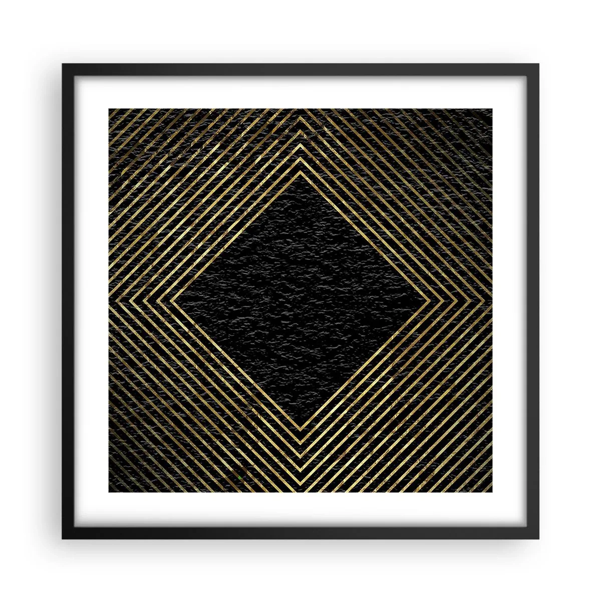 Plakat i sort ramme - Geometri i glamour-stil - 50x50 cm
