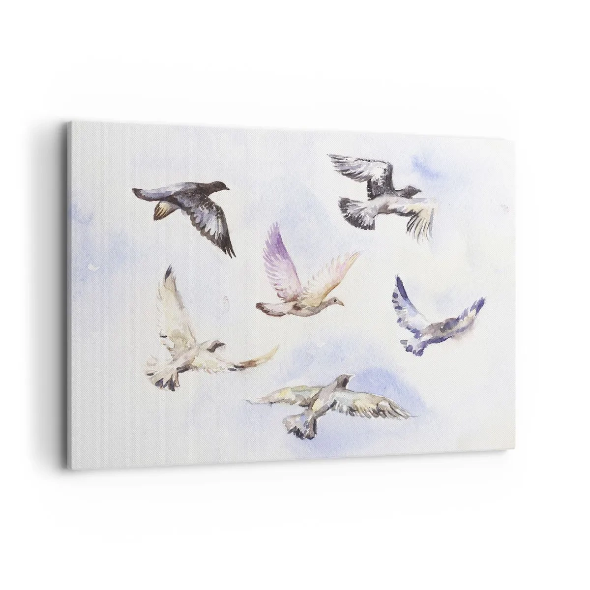 Lærredstryk - Billede på lærred - Frihed i grå og blå - 100x70 cm