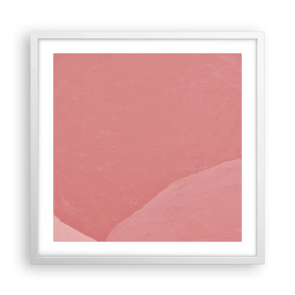 Plakat i hvid ramme - Organisk komposition i pink - 50x50 cm