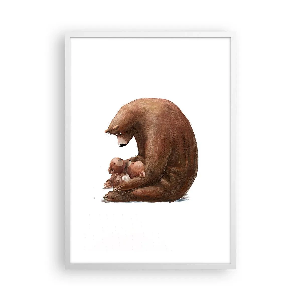 Plakat i hvid ramme - Drøm sødt, børn - 50x70 cm