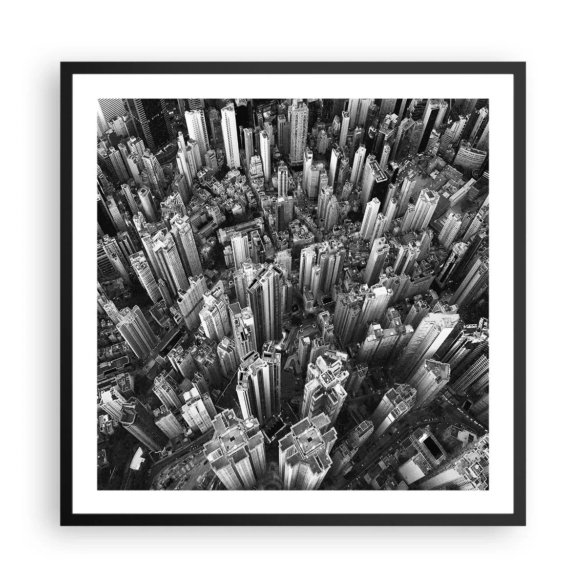 Plakat i sort ramme - Stadig højere og højere - 60x60 cm