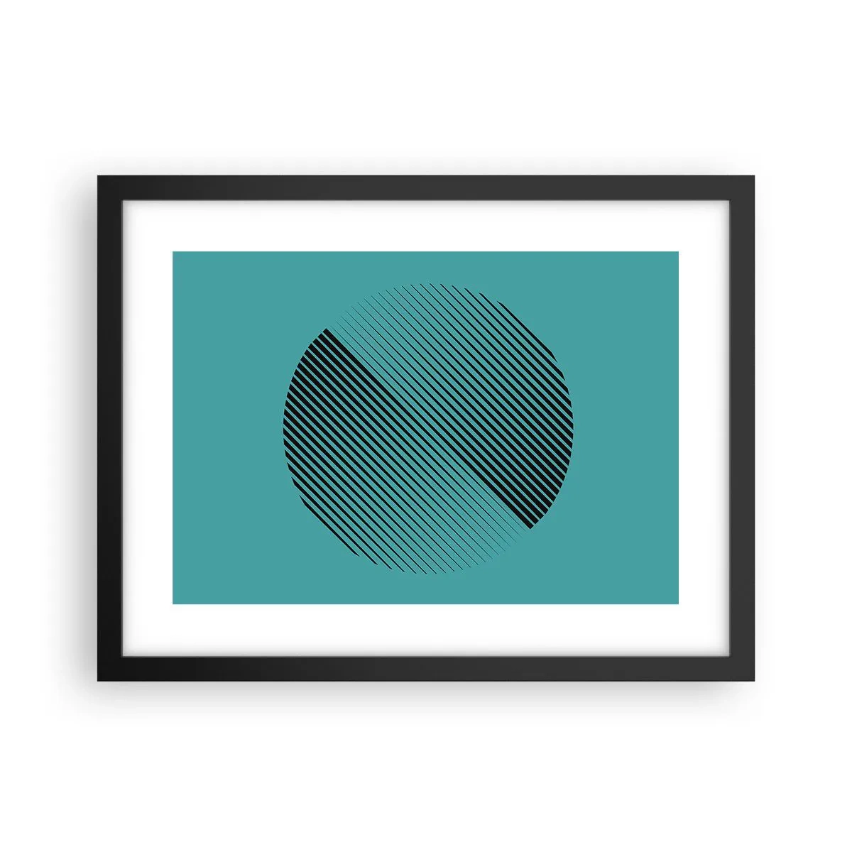 Plakat i sort ramme - Cirklen - en geometrisk variation - 40x30 cm