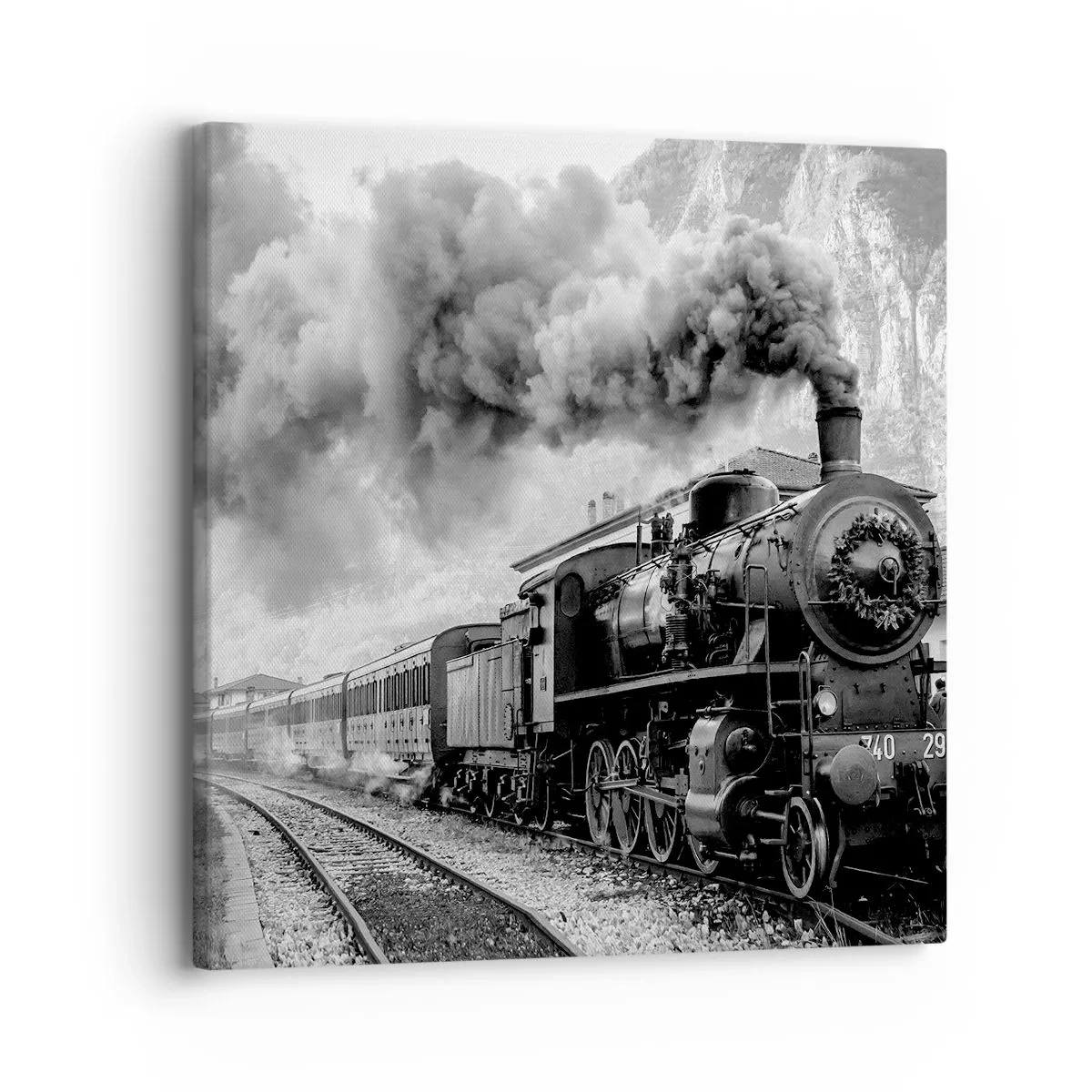 Lærredstryk - Billede på lærred - Står på stationen... - 30x30 cm