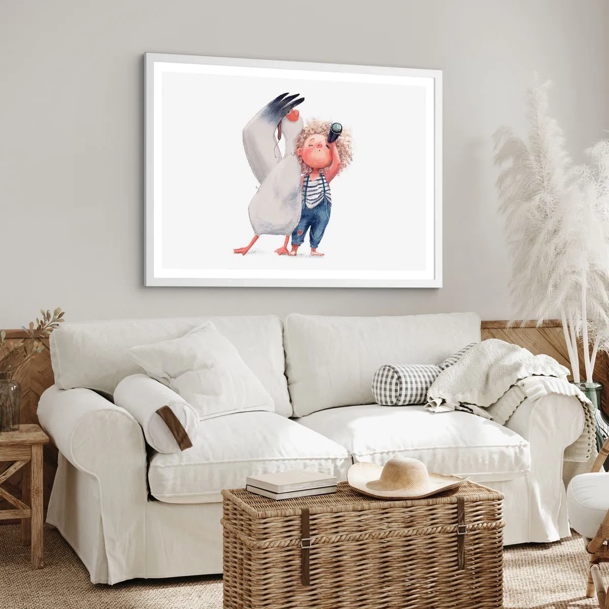 Plakat i hvid ramme - En plan for en fantastisk rejse - 40x30 cm