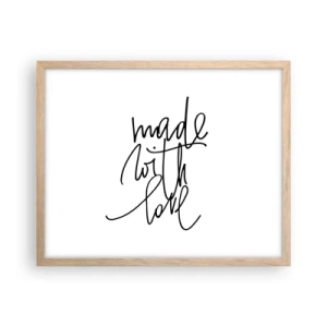 Plakat i ramme af lyst egetræ - Det bedste mærke - 50x40 cm